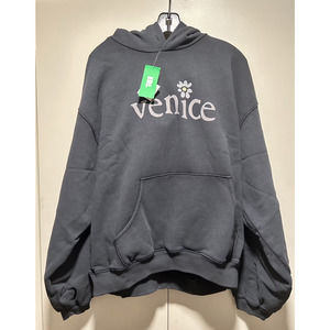 Erl Venice daisy flower hoodie Be nice black pullover